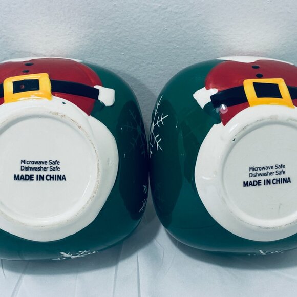 3 Pcs: (2) Holiday Time Santa Bowls + St Nicholas Square Snowflake Mug - Picture 7 of 9